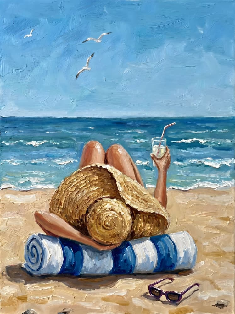 Summer Beach Relaxation by HUGO — canvas wall art