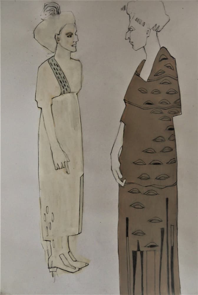 Elegant Fashion Figures by Doris Schmitz — canvas wall art