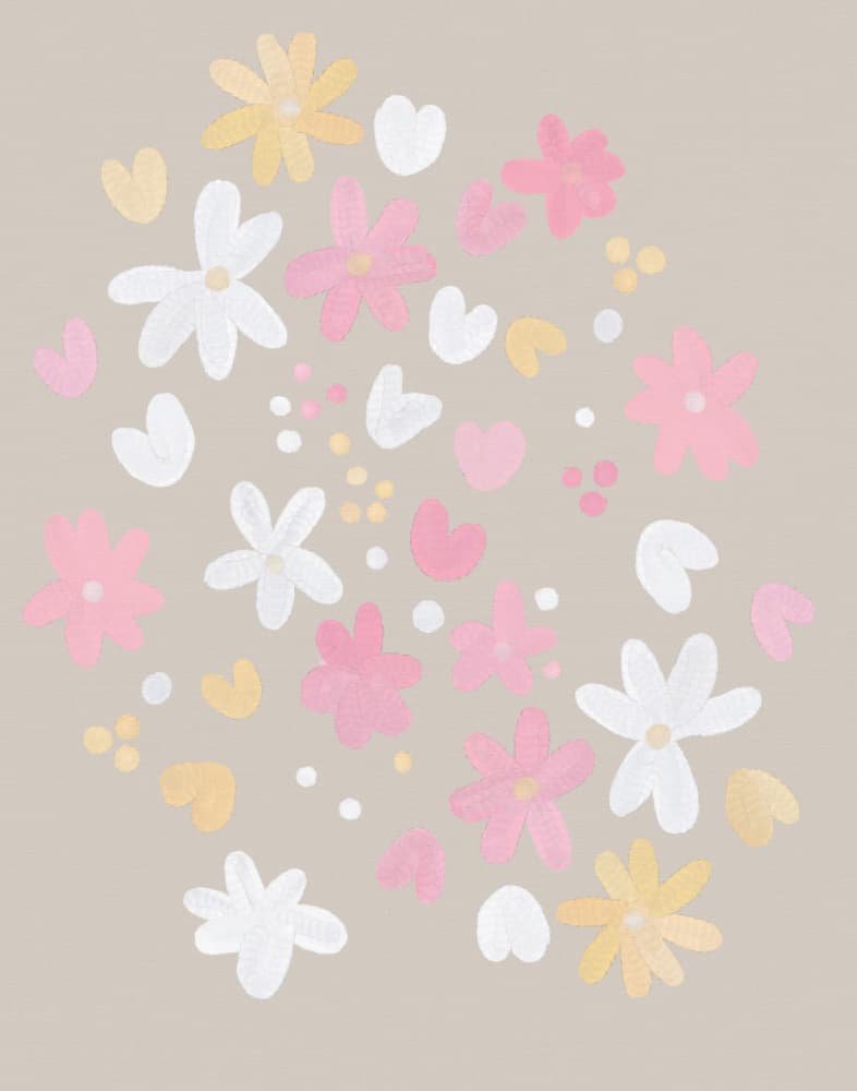 Scattered Pastel Flora by Josie George — canvas wall art
