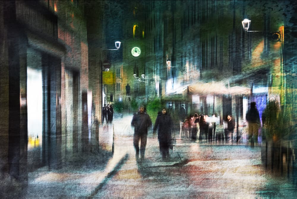Night Street Impression by Nicodemo Quaglia — canvas wall art