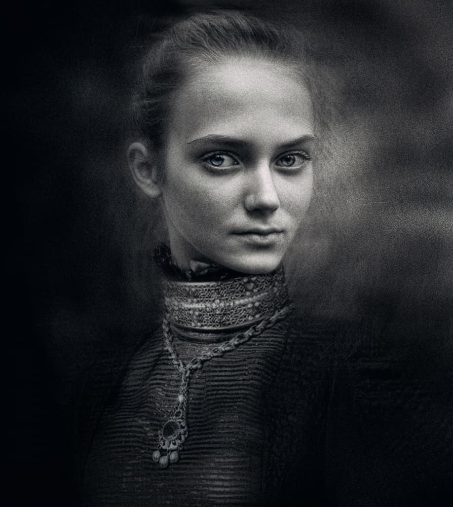 Mysterious Young Woman by Svetlana Melik-Nubarova — canvas wall art