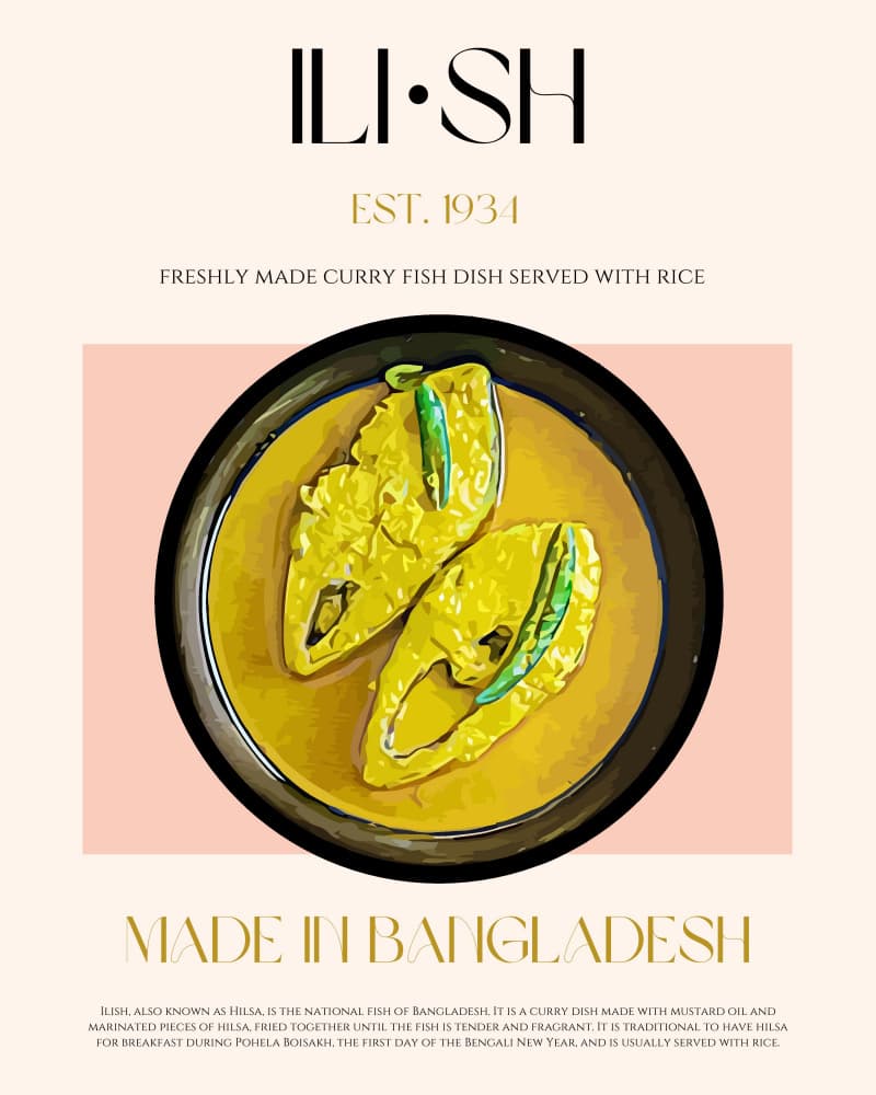 Ilish Fish Curry by Nazma Khokhar — canvas wall art
