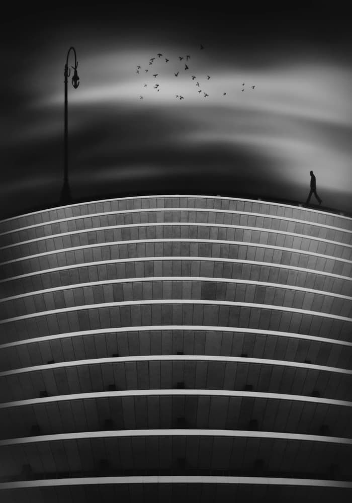 Urban Curves Lone Silhouette by Roxana Labagnara — canvas wall art
