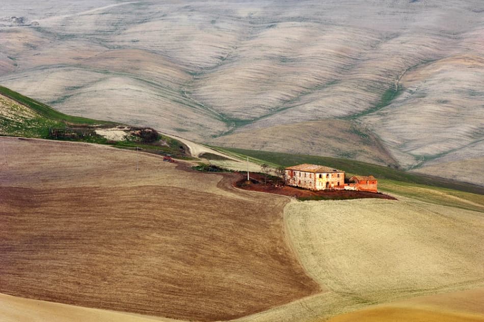 Rolling Hills Farmhouse by Jure Kravanja — canvas wall art