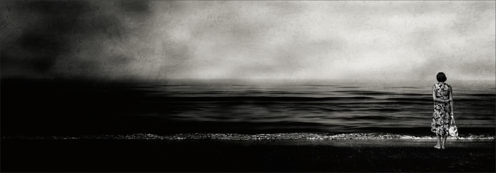 Solitary Beach Horizon by Gilbert Claes — canvas wall art