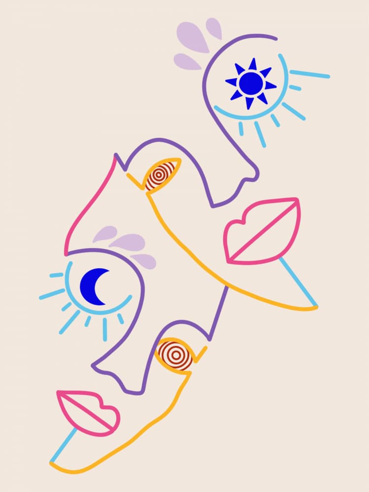 Solar Lunar & You by Shatha Al Dafai — canvas wall art