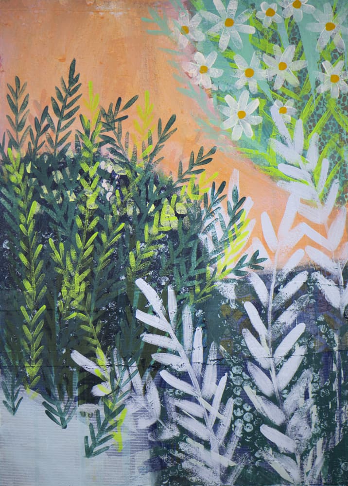 Vibrant Daisy Garden by Shelley Hampe — canvas wall art