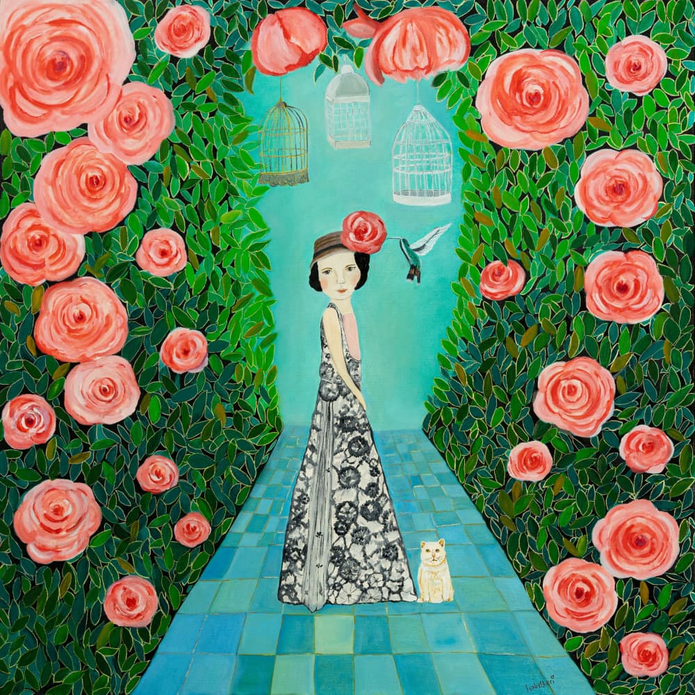 Rose Garden Lady by Isabelle Ri — canvas wall art