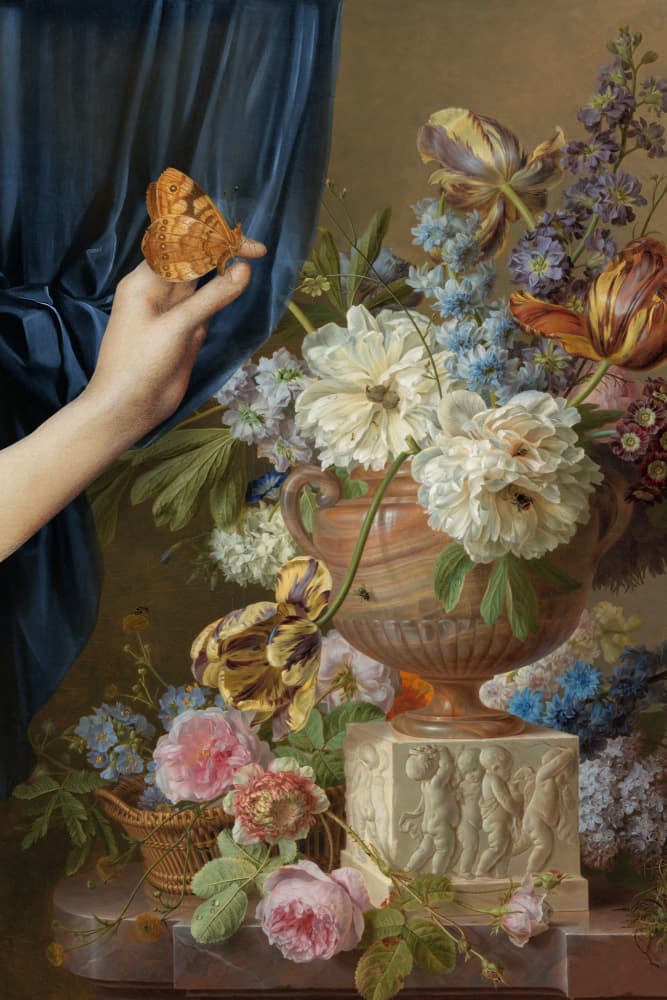 Butterfly Hand Still Life by Marja van den Hurk — canvas wall art