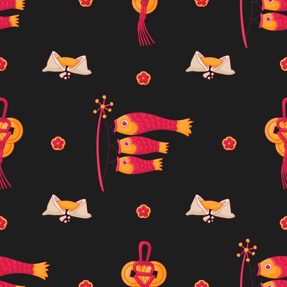 Japanese Carp Festival Pattern by Marika Barsrsind β canvas wall art