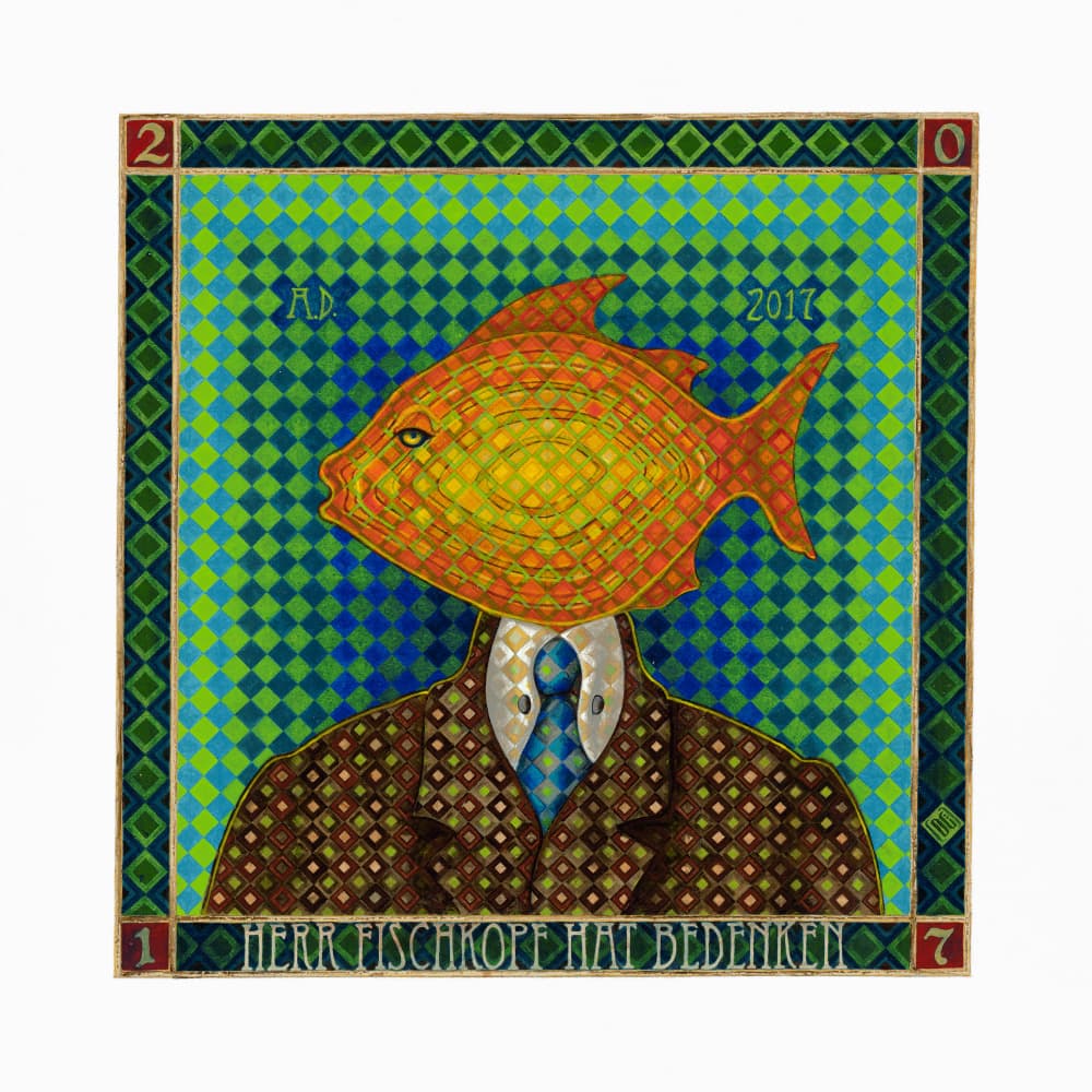 Fish Head Gentleman by Dobri Gjurkov — canvas wall art