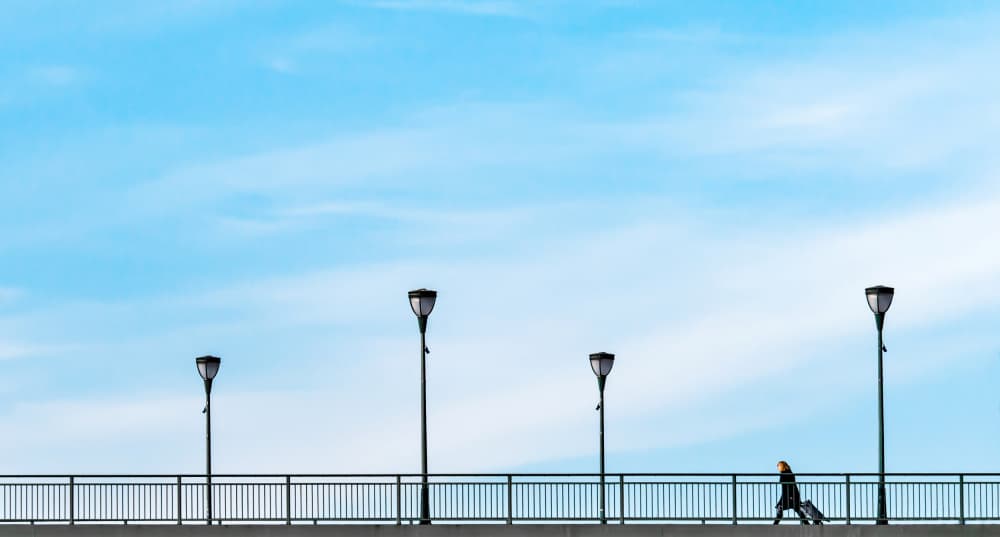 Solitary Walker Blue Sky by Markus Auerbach — canvas wall art