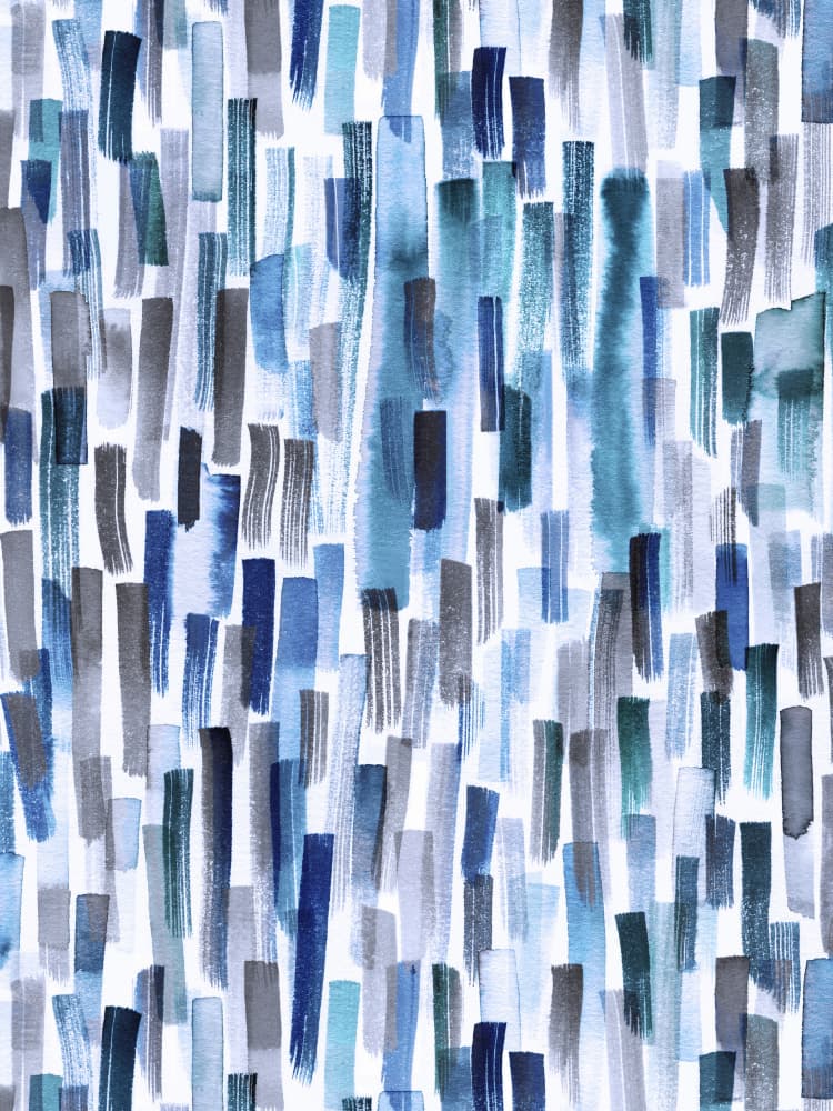 Abstract Blue Strokes Pattern by Ninola Design — canvas wall art