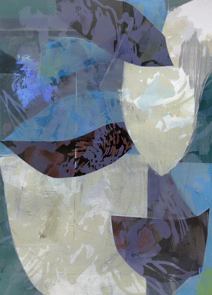 Layered Indigo Shapes by Gemma Bardot — canvas wall art