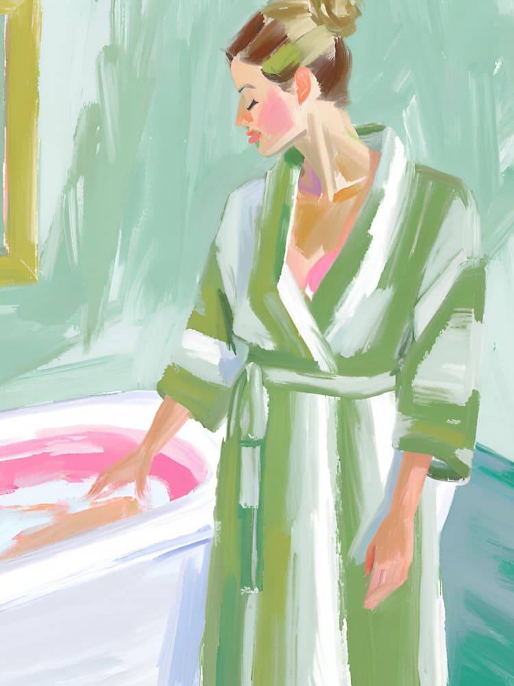 Serene Bath Time by Ohkimiko — canvas wall art