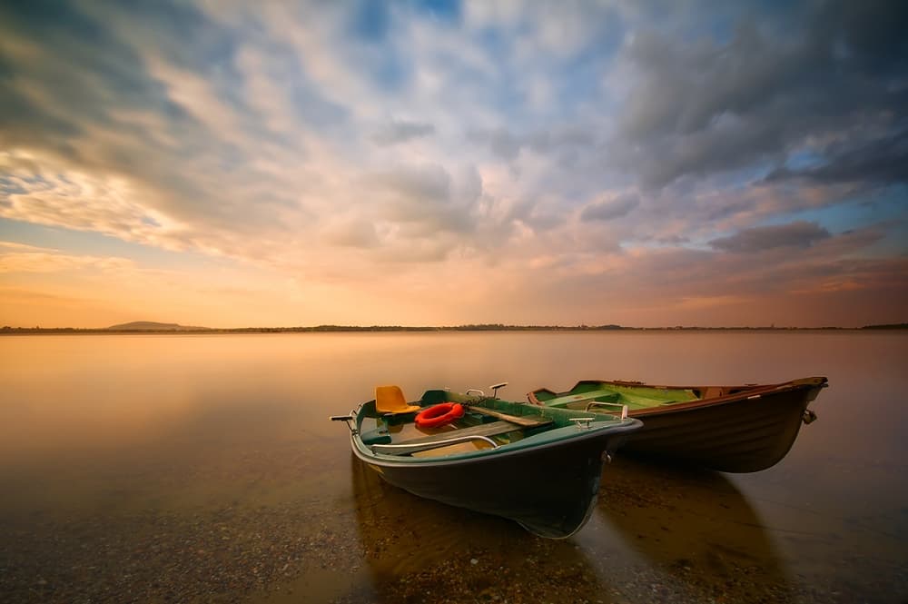 Peaceful Lake Sunset by Piotr Krol (Bax) — canvas wall art
