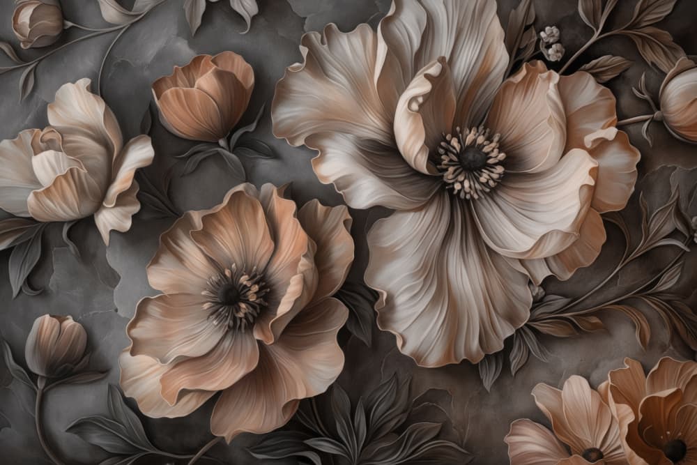 Muted Floral Serenity by Andrea Haase — canvas wall art
