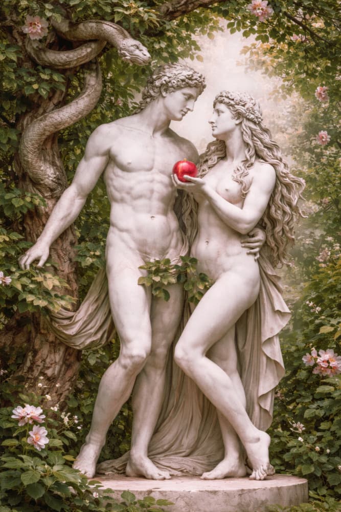 Adam and eve by Treechild — canvas wall art