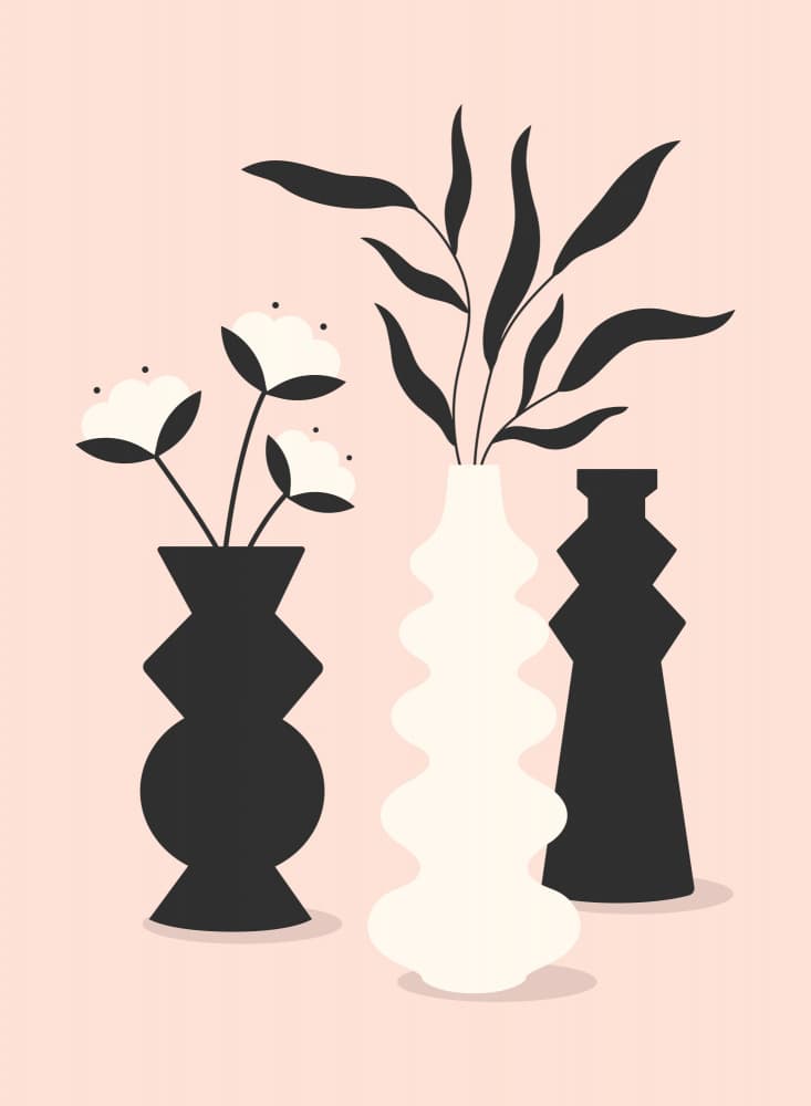 Modern Vases and Botanicals by Artprink — canvas wall art