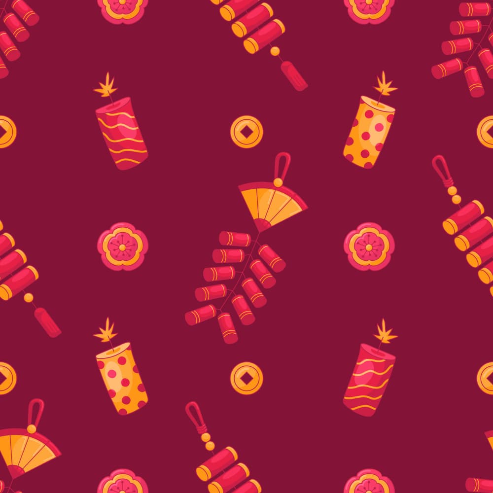 Festive Firecracker Pattern by Marika Barsrsind β canvas wall art