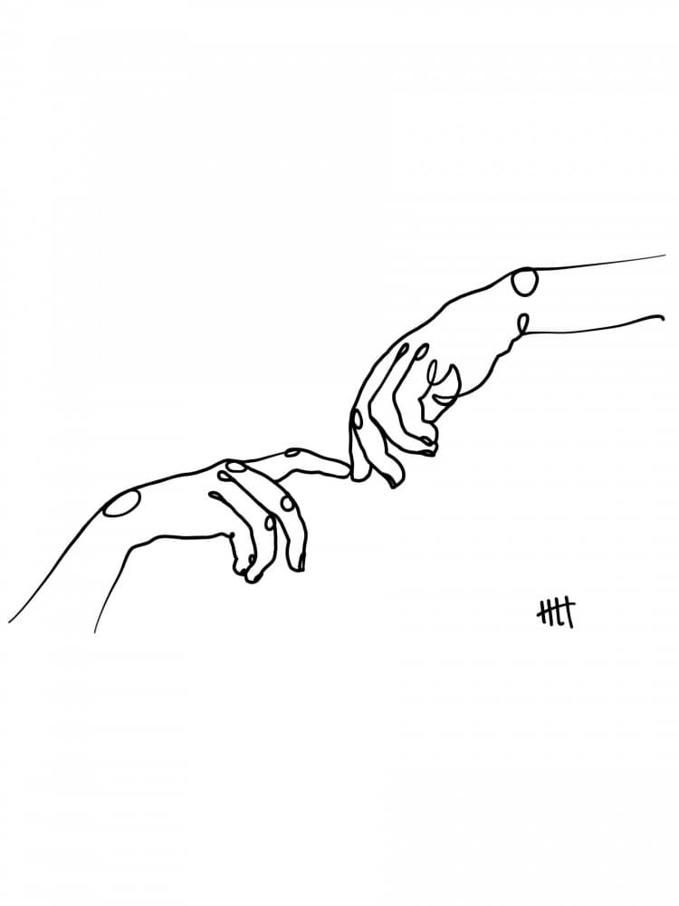 Minimalist Hand Touch by Hanna Lee Tidd — canvas wall art