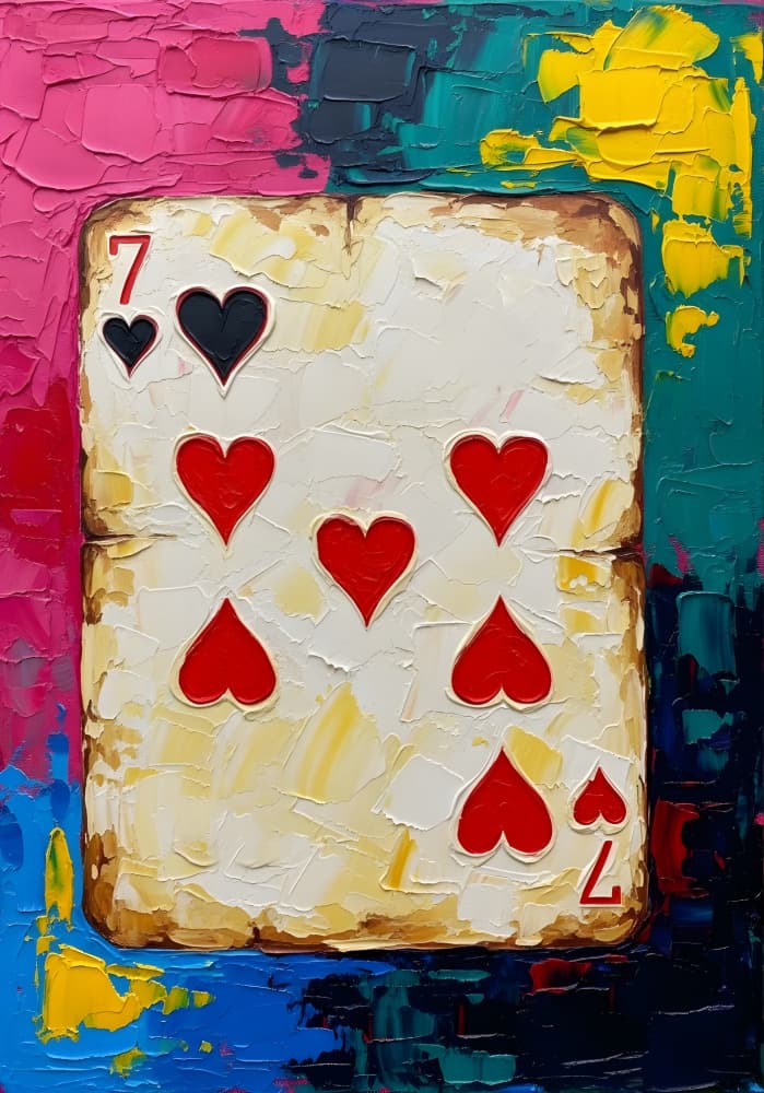 Colorful Seven Hearts by HUGO — canvas wall art