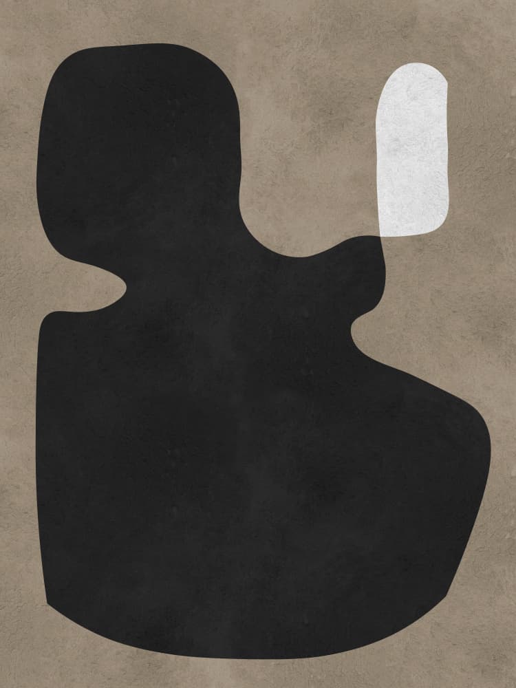 Fluid Black White Shapes by Vitor Costa — canvas wall art