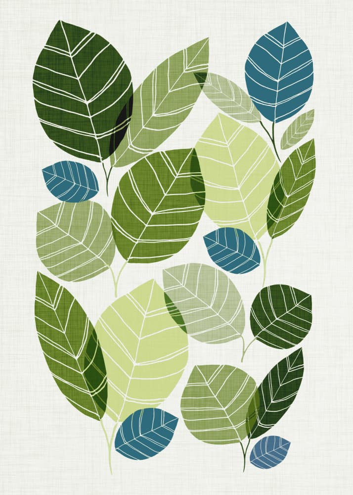 Mid Mod Abstract Leaves by Kristian Gallagher — canvas wall art