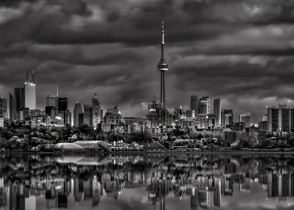 Dramatic Toronto Reflection by The Learning Curve Photography — canvas wall art