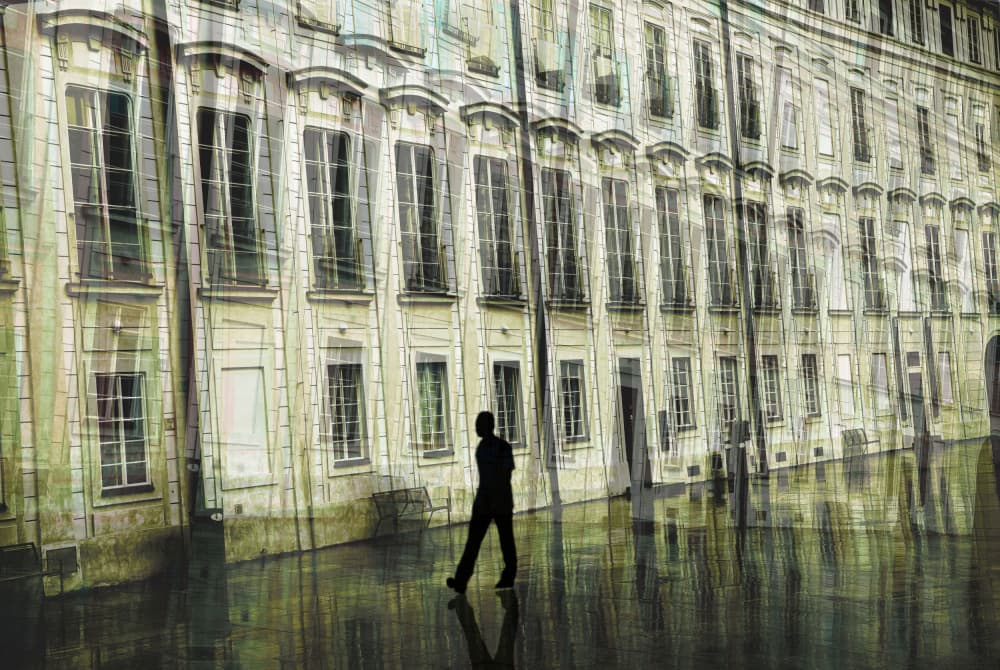 Artistic Street Reflection by Raffaele Corte — canvas wall art