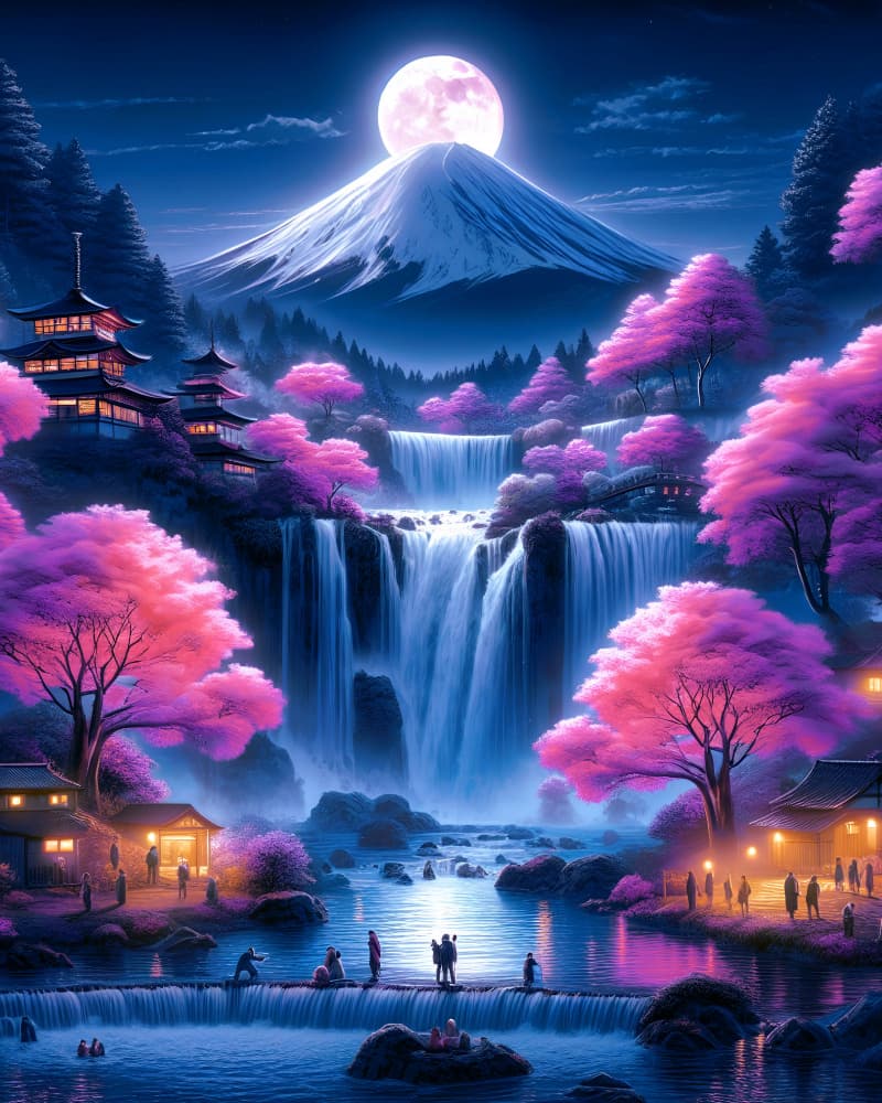 Mount Fuji Magic Night by Ritvik takkar — canvas wall art