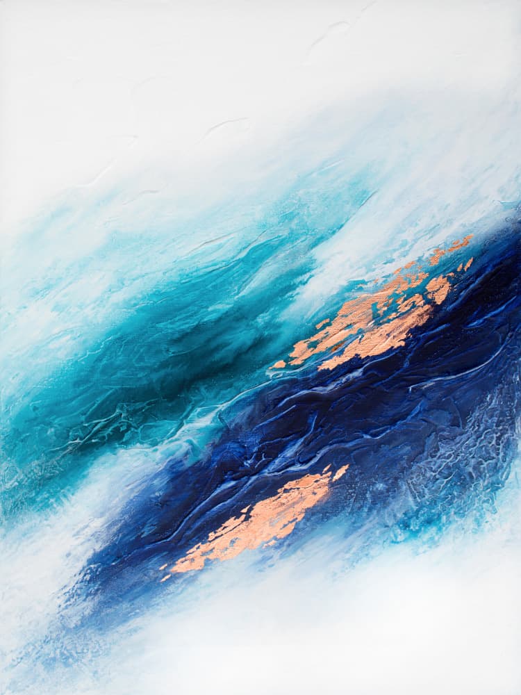 Golden Ocean Flow by Alyson Storms — canvas wall art