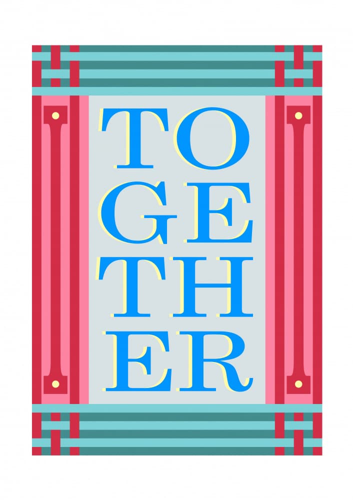 Colorful Together Typography by Frances Collett — canvas wall art