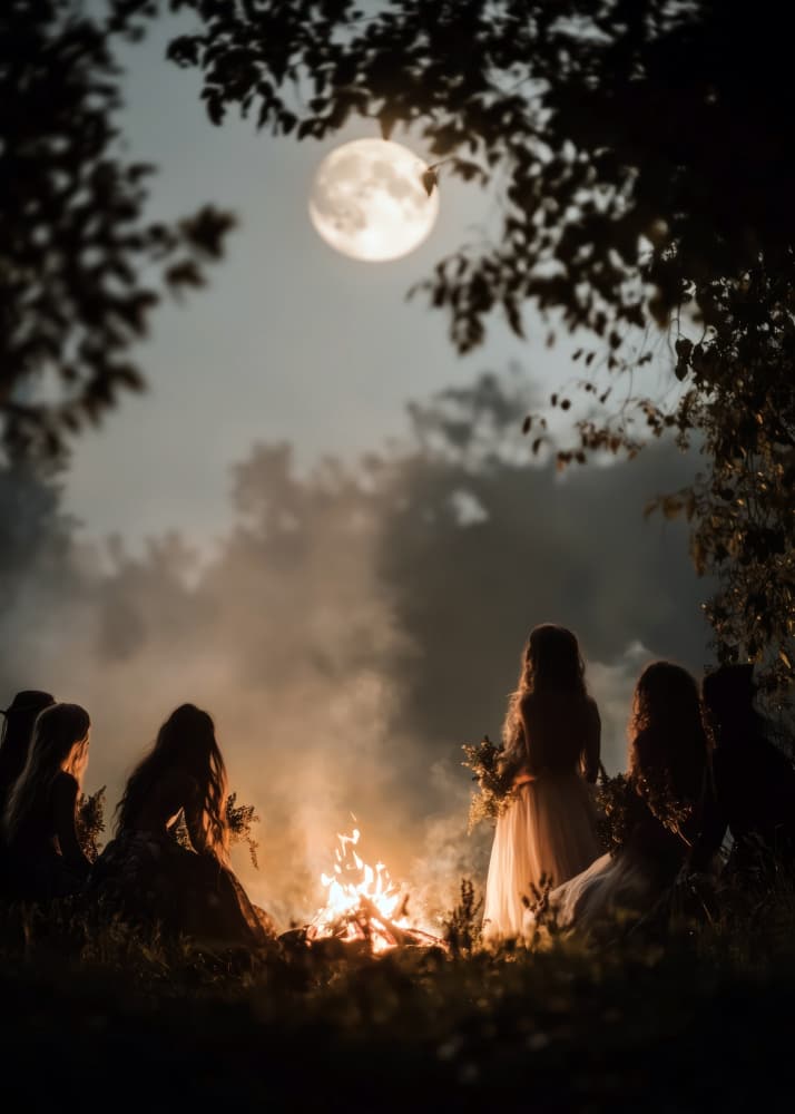 Moonlit Forest Gathering by Justyna Jaszke — canvas wall art