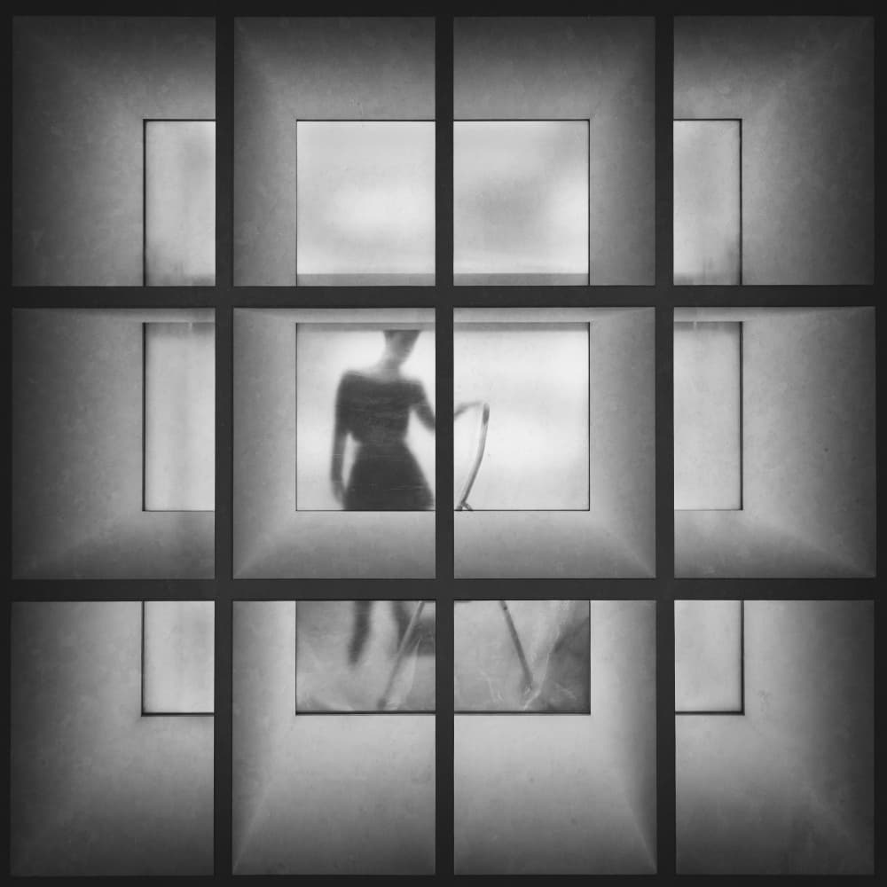 Mysterious Window Silhouette by Roswitha Schleicher-Schwarz — canvas wall art