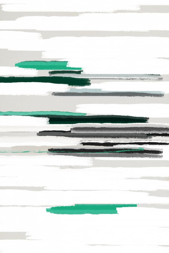 Emerald Brushstroke Rhythm by Fun Qui — canvas wall art