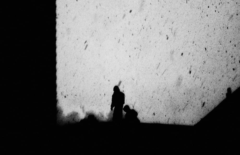Dramatic Snowfall Silhouettes by Bogdan Bouşcă — canvas wall art