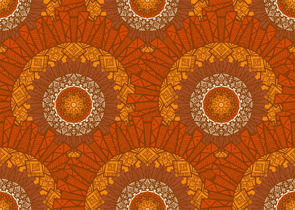 Warm Tribal Mandala Pattern by Marika Barsrsind β canvas wall art