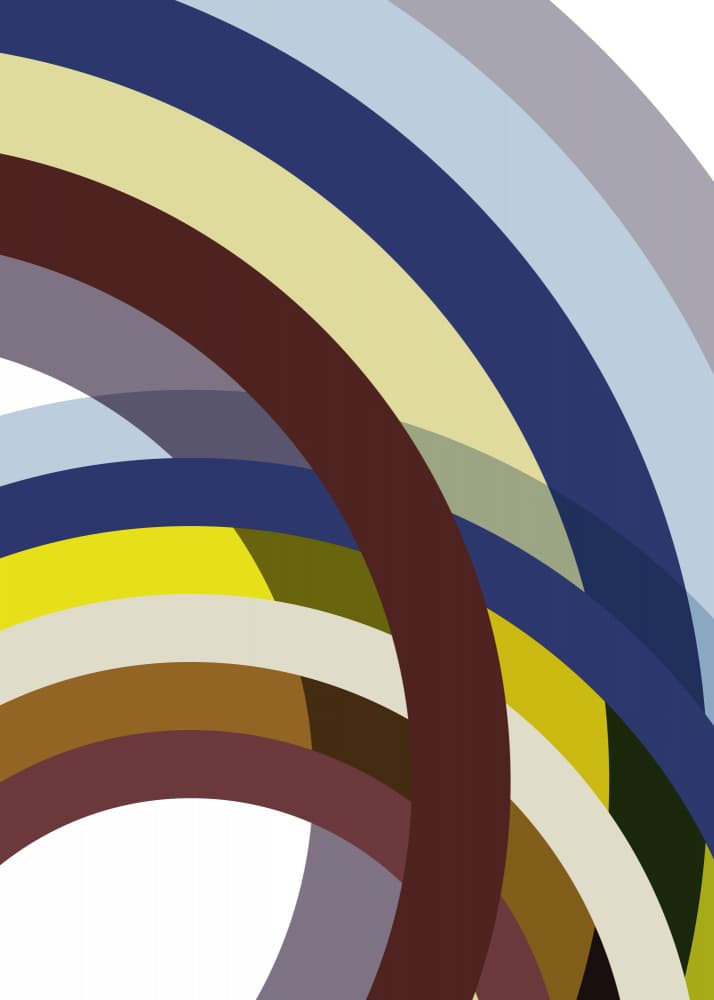 Layered Geometric Arcs by Leigh Bagley — canvas wall art