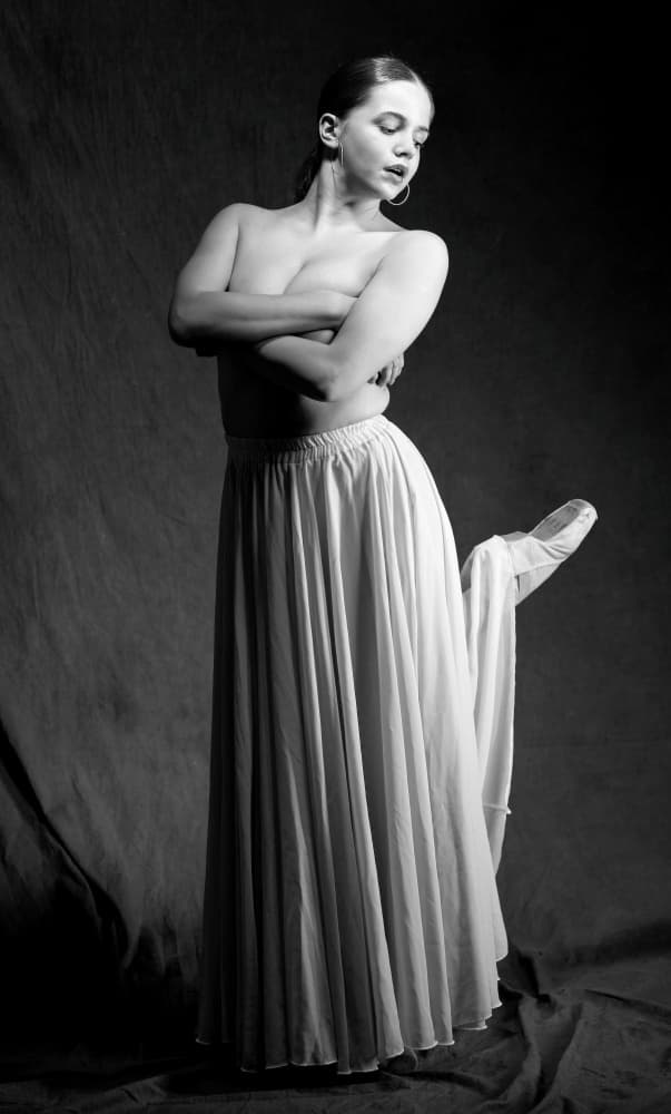 Ballet Nude Elegance by Offer Ellbogen — canvas wall art
