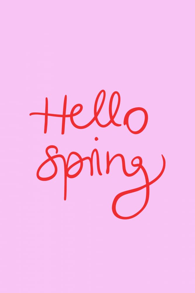 Hello Spring Script by Karen Menzenbach — canvas wall art