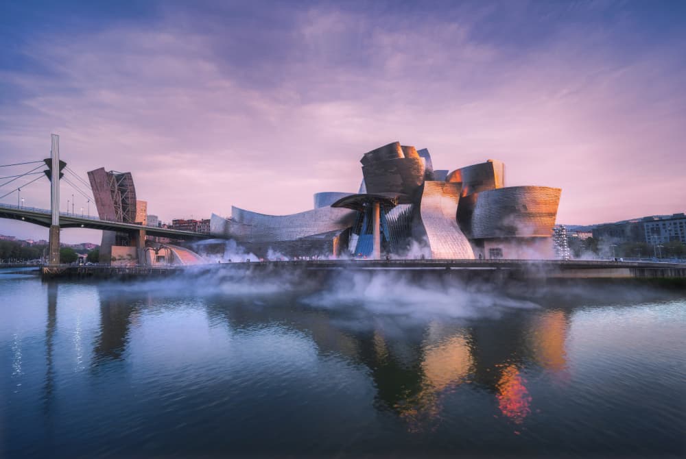 Guggenheim Bilbao Morning Mist by Jesus Concepcion Alvarado — canvas wall art