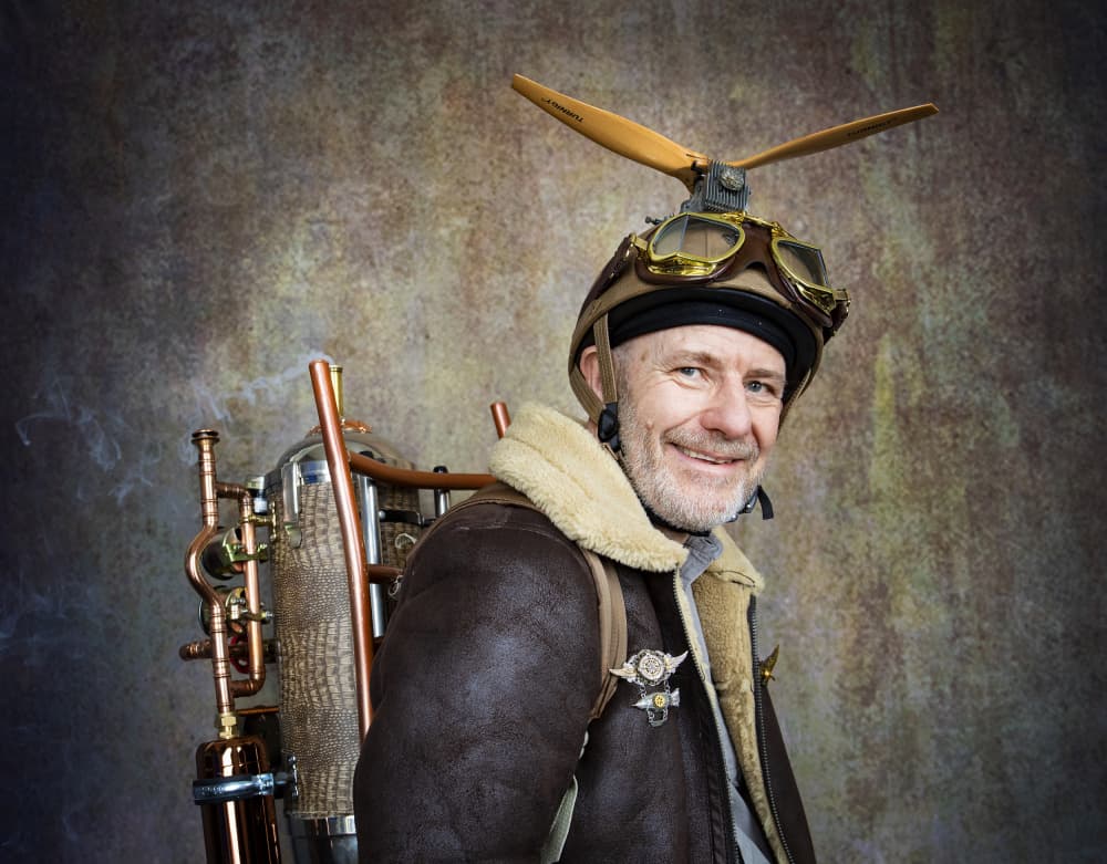 Steampunk Pilot Man by Daniel Springgay — canvas wall art