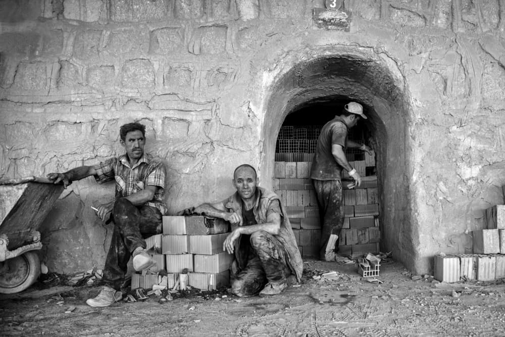 Dusty Brick Kiln Workers by Zühdü Bilgin — canvas wall art