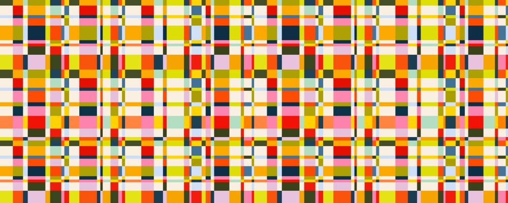 Vibrant Plaid Pattern by Vitor Costa — canvas wall art