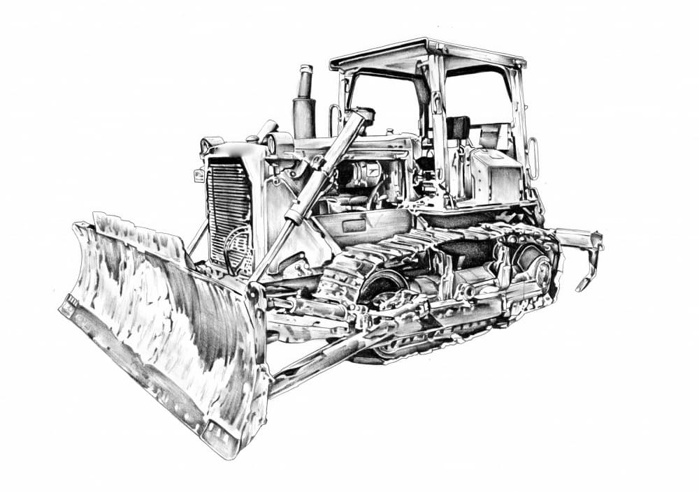 Heavy Duty Bulldozer by Kulik — canvas wall art