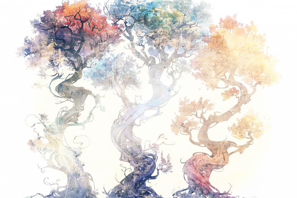Vibrant Fantasy Trees by Rafal Kulik — canvas wall art