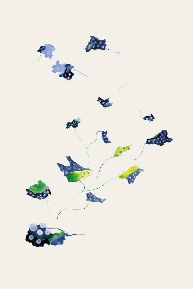 Floating Polka Dot Leaves by Alexandra Weise — canvas wall art