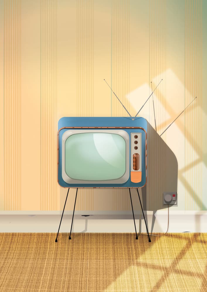 Mid-Century Television by Nicholas — canvas wall art
