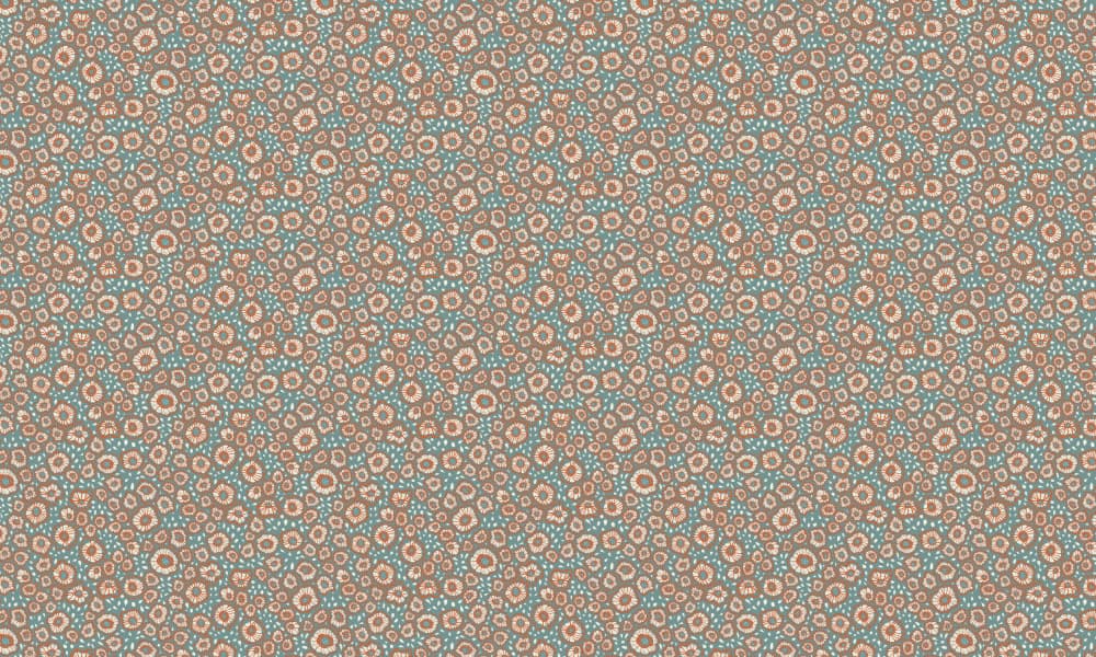 Teal Brown Organic Pattern by VOLHA RAMANCHUK — canvas wall art
